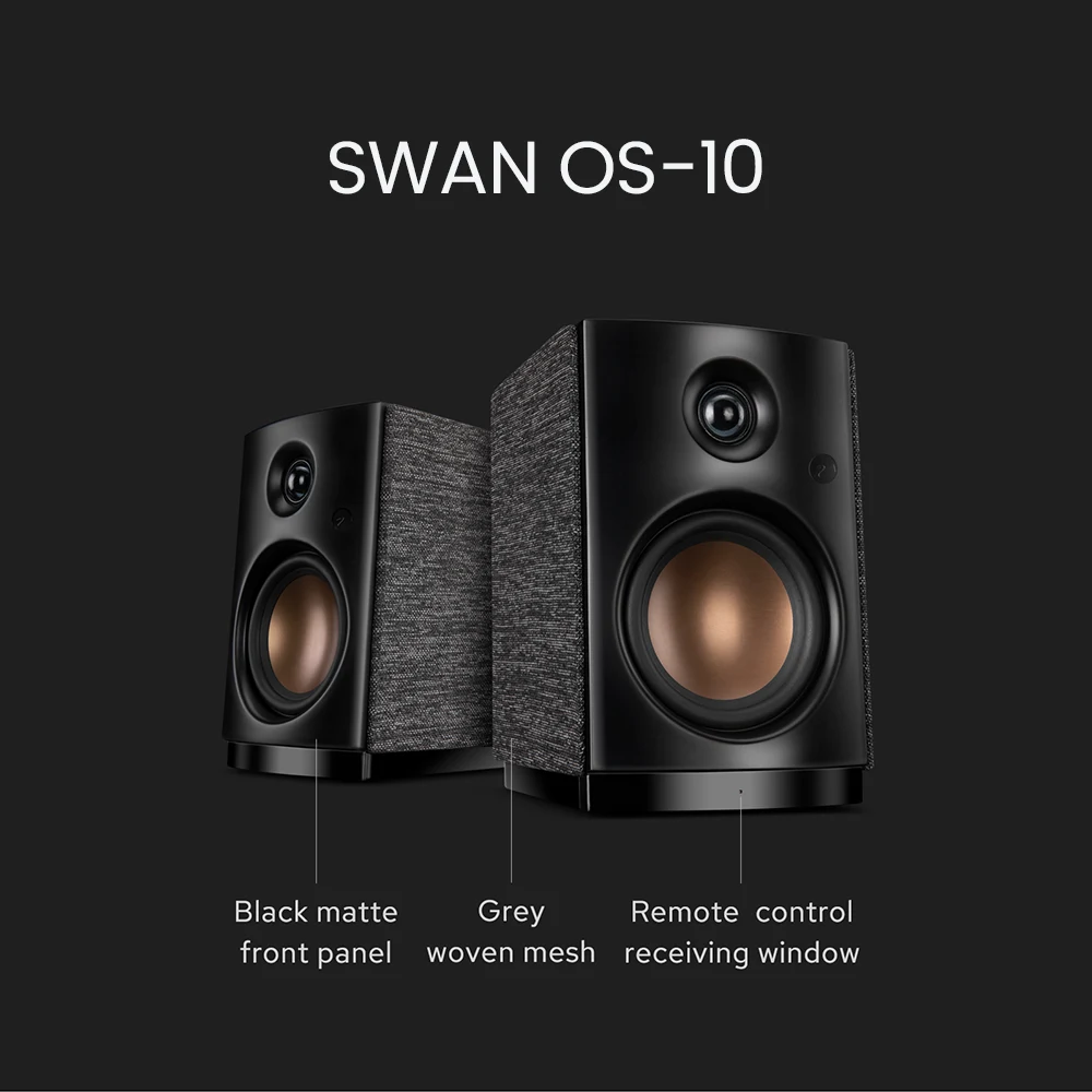 HiVi Swans OS-10'un 4 inç dinamik woofer ve 20mm ipek kubbe tweeter sürücüleri