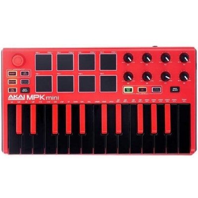 Akai Mpk Mini 3 25 Tuş Kırmızı Midi Klavye - 1