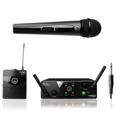 AKG WMS40Mini2 MIX-SET US45A/C Telsiz Mikrofon ve Enstrüman Seti - 1