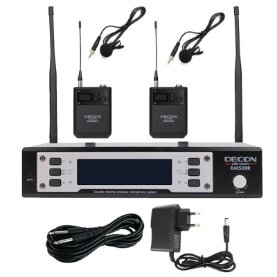 Decon DM-520YY ÇİFT YAKA Tipi Dijital Kablosuz Mikrofon - 1