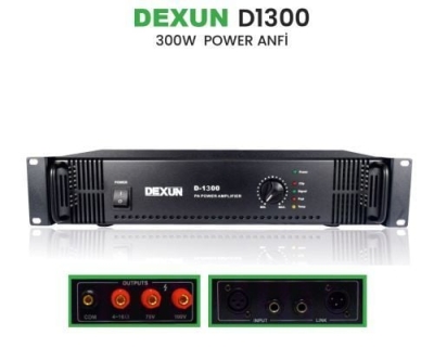 Dexun D-1300 TEK KANAL 300W 100V 4-16Ohm Power Amfi - 1