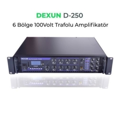 Dexun D-250 6 Bölgeli 250 Watt 100 Volt Trafolu Amfi - Dexun