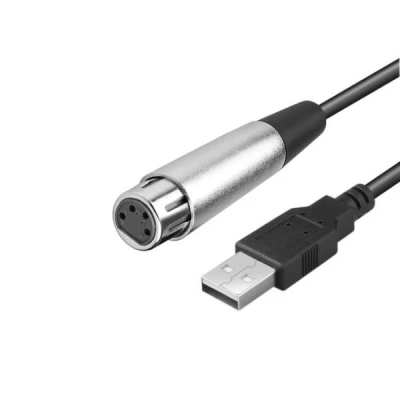 Fifine 4 Pin XLR Dişiden USB Erkeğe Kablo - 1