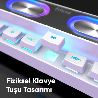 Fifine Ampligame A16 Bluetooth Oyuncu Bilgisayar RGB Hoparlör Beyaz - 5