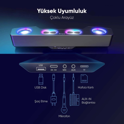 Fifine Ampligame A16 Kablosuz Bluetooth PC Gaming RGB Hoparlör - 5