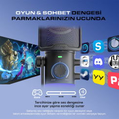 Fifine Ampligame AM6 USB RGB Oyuncu Yayıncı Bilgisayar Mikrofonu - 4