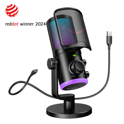 Fifine Ampligame AM6 USB RGB Oyuncu Yayıncı Bilgisayar Mikrofonu - 1