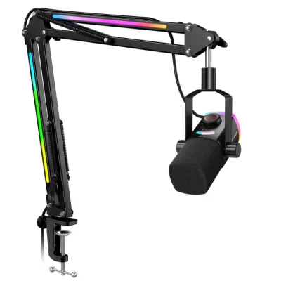 Fifine Ampligame AM8PROT Dinamik USB/XLR Mikrofon Seti (RGB Mikrofon Sehpası ile) - 1