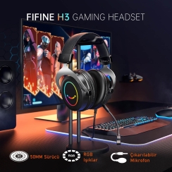 Fifine Ampligame H3 Mikrofonlu RGB Oyuncu Kulaklığı - 4