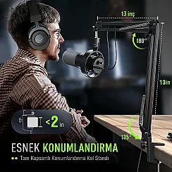 Fifine AmpliTank K688CT USB/XLR Dinamik Yayıncı Mikrofon Seti - 5