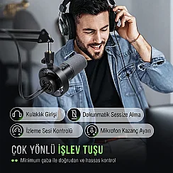 Fifine AmpliTank K688CT USB/XLR Dinamik Yayıncı Mikrofon Seti - 6
