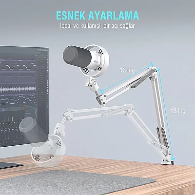 Fifine AmpliTank K688CT USB/XLR Dinamik Yayıncı Mikrofon Seti - 11