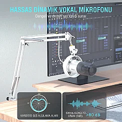 Fifine AmpliTank K688CT USB/XLR Dinamik Yayıncı Mikrofon Seti - 12