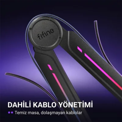 Fifine BM66 PRO RGB Masaüstü Yayıncı Mikrofon Standı Boom Arm - 11