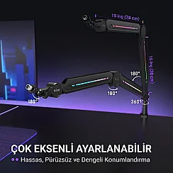 Fifine BM66PRO RGB Masaüstü Yayıncı Mikrofon Standı - 6