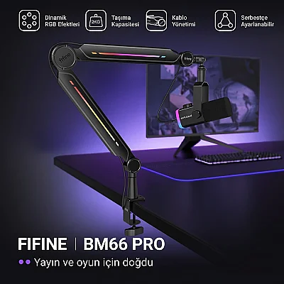 Fifine BM66PRO RGB Masaüstü Yayıncı Mikrofon Standı - 4