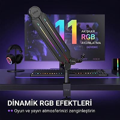 Fifine BM66PRO RGB Masaüstü Yayıncı Mikrofon Standı - 8