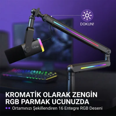 Fifine BM88 PRO Low-Profile RGB Masaüstü Mikrofon Standı - 10