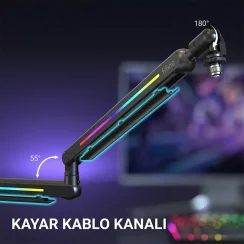 Fifine BM88 PRO Low-Profile RGB Masaüstü Mikrofon Standı - 12