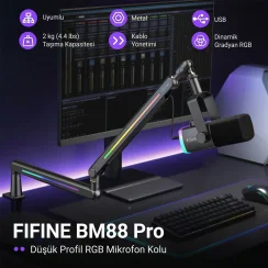Fifine BM88 PRO Low-Profile RGB Masaüstü Mikrofon Standı - 7