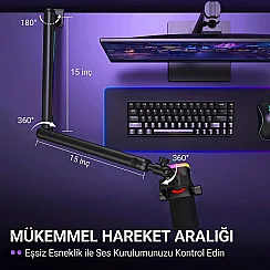 Fifine BM88PRO RGB Low Profile Masaüstü Mikrofon Standı - 3