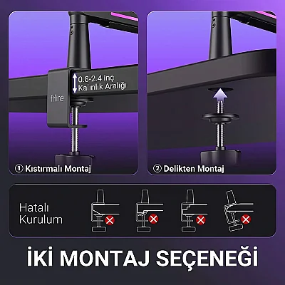 Fifine BM88PRO RGB Low Profile Masaüstü Mikrofon Standı - 5