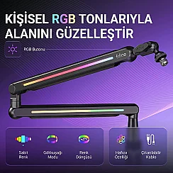 Fifine BM88PRO RGB Low Profile Masaüstü Mikrofon Standı - 7