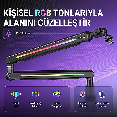Fifine BM88PRO RGB Low Profile Masaüstü Mikrofon Standı - 7
