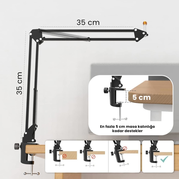 Fifine CS1 Masa Tipi Mikrofon Standı Ayaklığı 