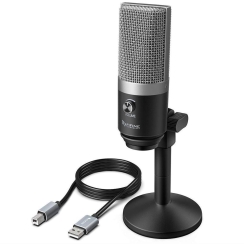 Fifine K670 USB Mikrofon - Podcast - Yayıncı - Youtuber - Condenser - Bilgisayar Mikrofonu (Gri) - 1