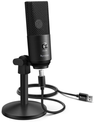 Fifine K670B USB Mikrofon - Yayıncı - Gamer - Youtuber - Bilgisayar - Podcast Mikrofonu (Siyah) - 1