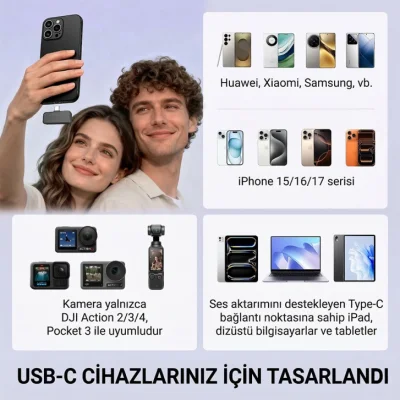 Fifine M12 USB-C Şarj Kutulu Kablosuz Yaka Mikrofonu Sistemi - 5