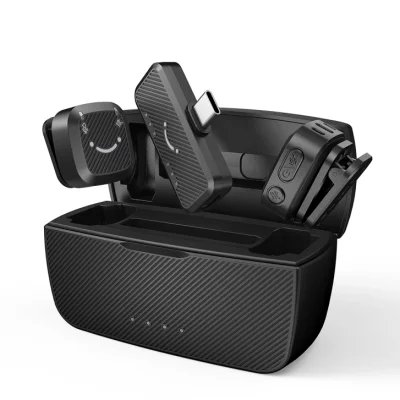 Fifine M12 USB-C Şarj Kutulu Kablosuz Yaka Mikrofonu Sistemi - 2