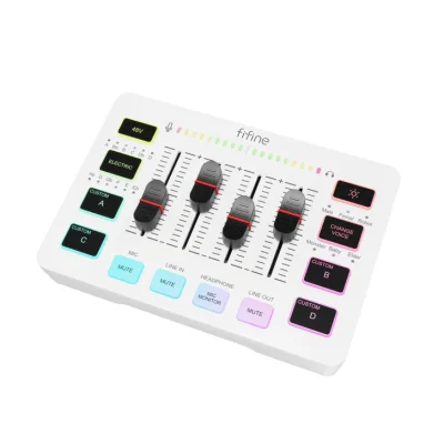 Fifine SC3 USB Stüdyo Kayıt Ses Kartı - Efektli Canlı Yayın Mikseri - 2