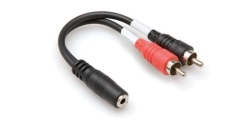 Hosa 3.5 mm. TRS (F) <-> Dual RCA (M) Stereo Breakout kablo - Hosa