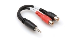 Hosa 3.5 mm. TRS (M) <-> Dual RCA (F) Stereo Breakout kablo - Hosa