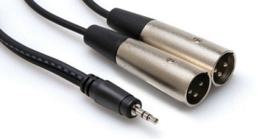 Hosa 3.5 mm. TRS (M) <-> Dual XLR (M) Stereo Breakout kablo, 2 mt. - 1
