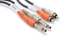 Hosa Dual 1/4'' TS (M) - RCA (M) Balanssız kablo 4 mt. - Hosa