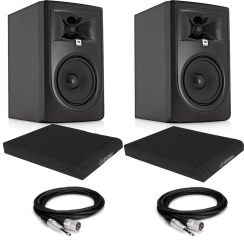JBL 306P Stüdyo Monitörü Hoparlör İzolatör ve Kablo Seti (ÇİFT) - JBL