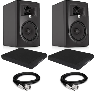 JBL 306P Stüdyo Monitörü Hoparlör İzolatör ve Kablo Seti (ÇİFT) - 1