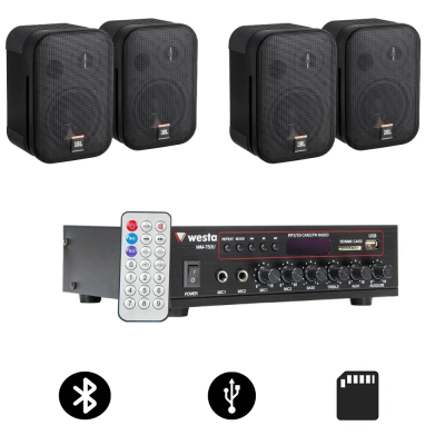 JBL Control 1 Pro Kafe ve Mağaza Ses Sistemi Paketi (4'lü Set) - 1