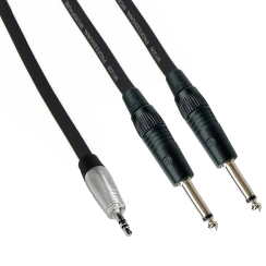 Klotz Neutrik 3.5mm Stereo Jack - Çift 6.35mm Jack Mikser Amfi Hoparlör Kablosu - Klotz Neutrik