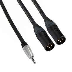 Klotz Neutrik 3.5mm Stereo Jack - Çift XLR Erkek Ses Sistemi Hoparlör Kablosu - Klotz Neutrik