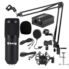 König BM800 Kondenser Mikrofon + Phantom + Stand + Filtre + Shock Mount Stüdyo Kayıt Paketi - 3