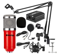 König BM800 Kondenser Mikrofon + Phantom + Stand + Filtre + Shock Mount Stüdyo Kayıt Paketi - 4