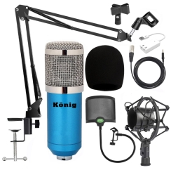 König BM800 Mikrofon + 7.1 Ses Kartı + Metal Filtre + Stand + Shock Mount Stüdyo Paketi - 2
