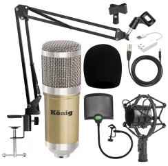 König BM800 Mikrofon + 7.1 Ses Kartı + Metal Filtre + Stand + Shock Mount Stüdyo Paketi - 3