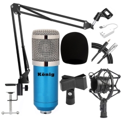 König BM800 Mikrofon + 7.1 Ses Kartı + Stand + Shockmount + Sünger + Kablo Kayıt Paketi - 1