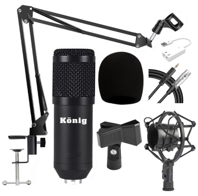 König BM800 Mikrofon + 7.1 Ses Kartı + Stand + Shockmount + Sünger + Kablo Kayıt Paketi - 3