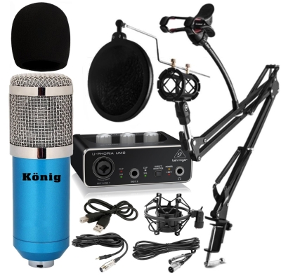 König BM800 Mikrofon + Behringer UM2 Ses Kartı + Pop Filtreli Sehpa - Yayıncı Paketi - 3